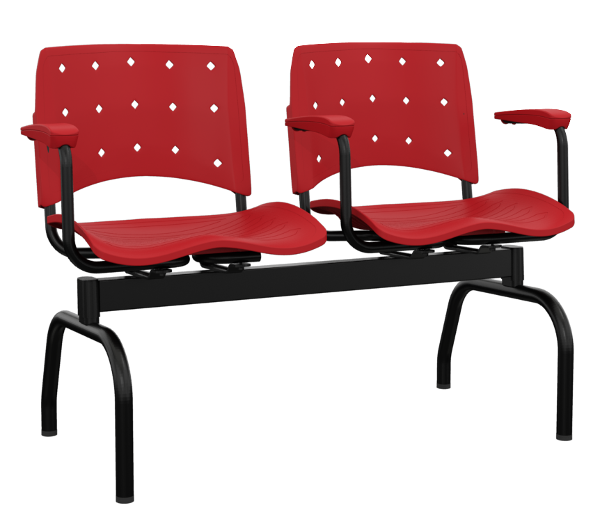 Longarina Ergoplax 2 Lugares com Braço